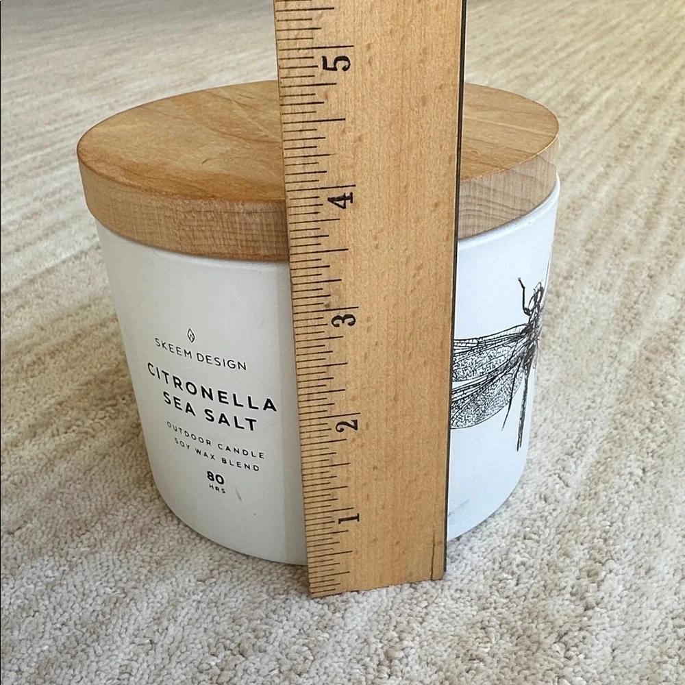 NWT Crate & Barrel Skeem Sea Salt Citronella Outdoor Patio Candle 3 Wick 80 Hrs